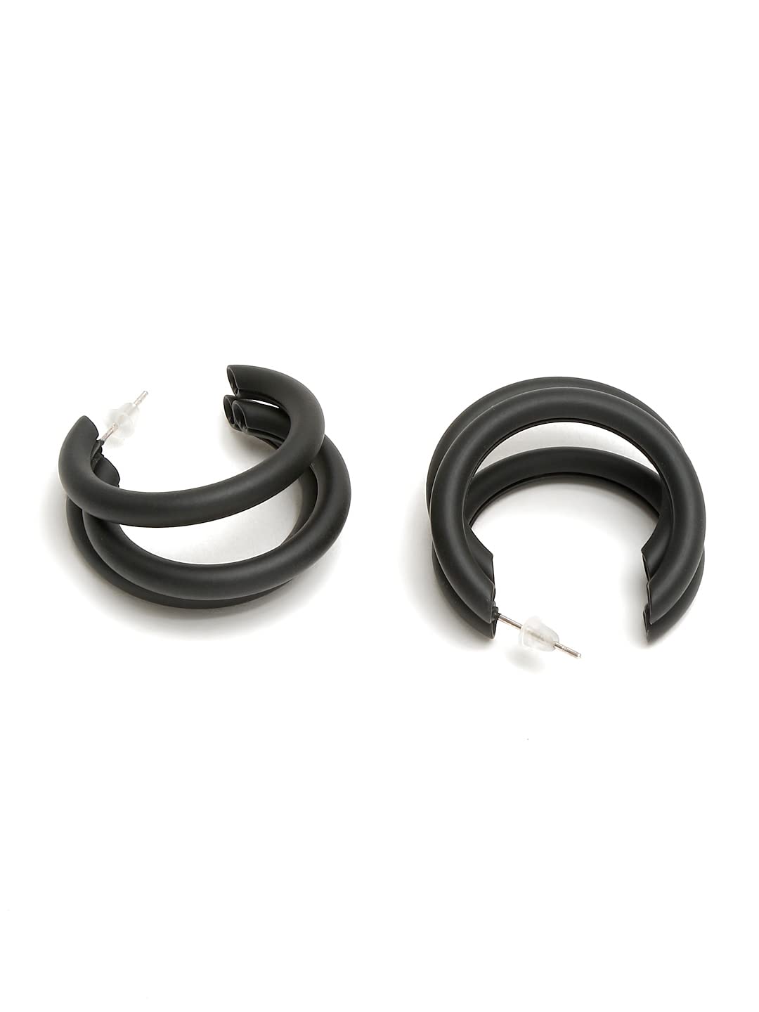 Celebrity Inspired Black Huggie Earrings, Women's