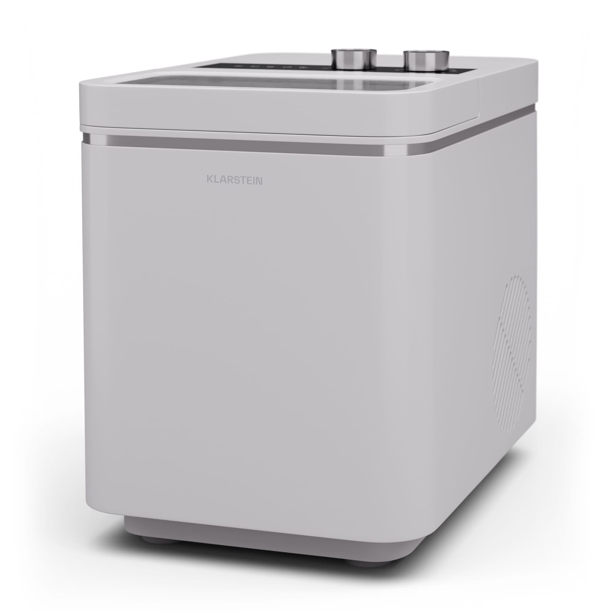 KLARSTEIN Icecraft máquina de Hielo - 12kg/24h, 6 Minutos, 2 tamaños de Cubitos, automática, fácil de Usar, diseño Moderno, para casa y Bar, máquina de Hacer Hielo pequeña, Blanco