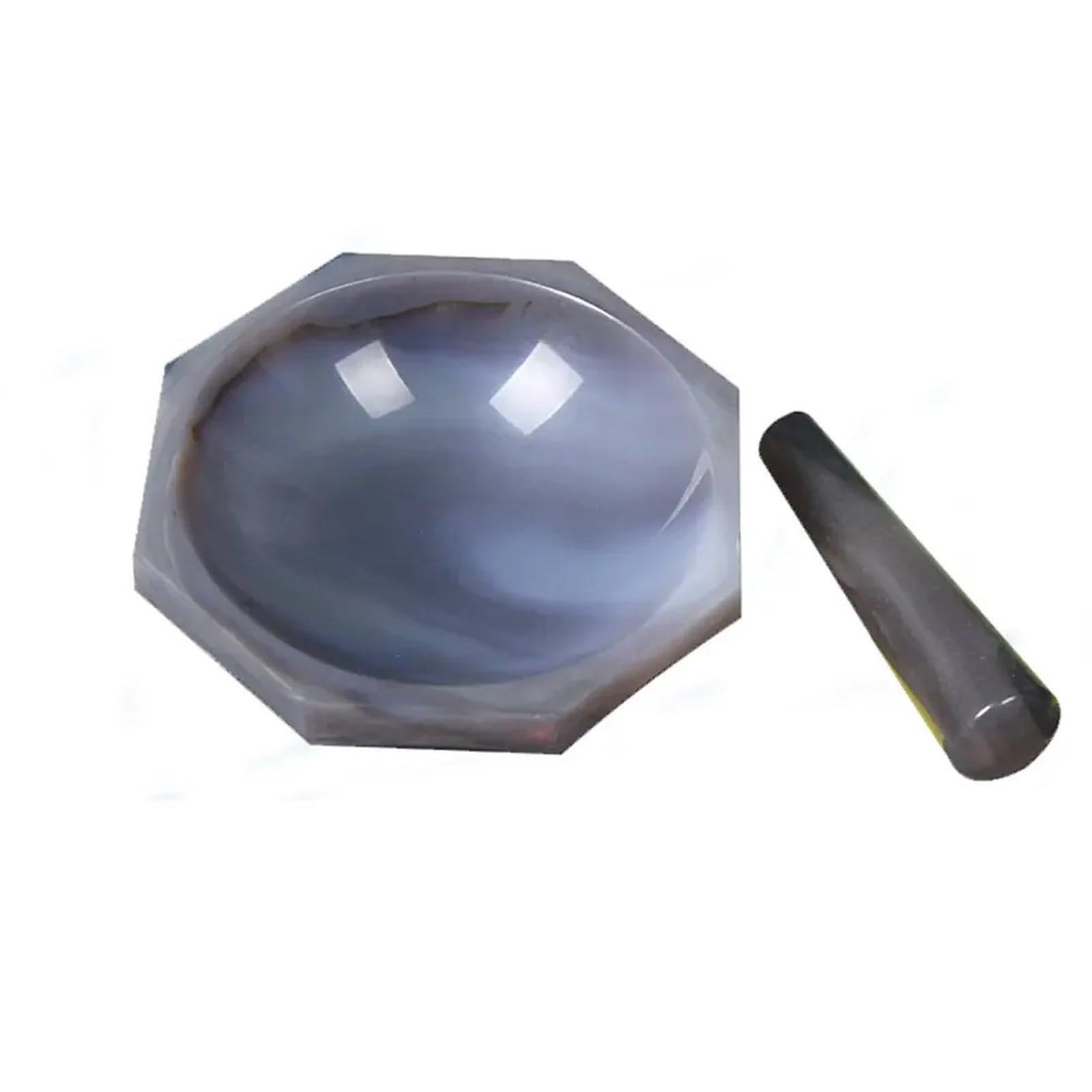 Juego de Mortero y Mano Natural Agate Mortar And Pestle For Chemistry Laboratory Grinding Iner Diameter 30mm To 180mm(ID 100mm)