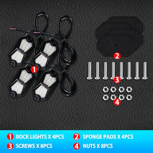 Led Rock Lights Morado Rosa 4 Pods 18 LEDs miniatura 6