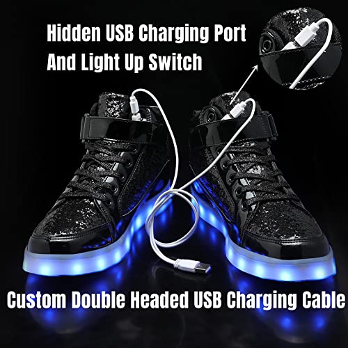 Image of IGxx LED Light Up Shoes for Men USB Recharging High Top LED Sneakers Women Kids