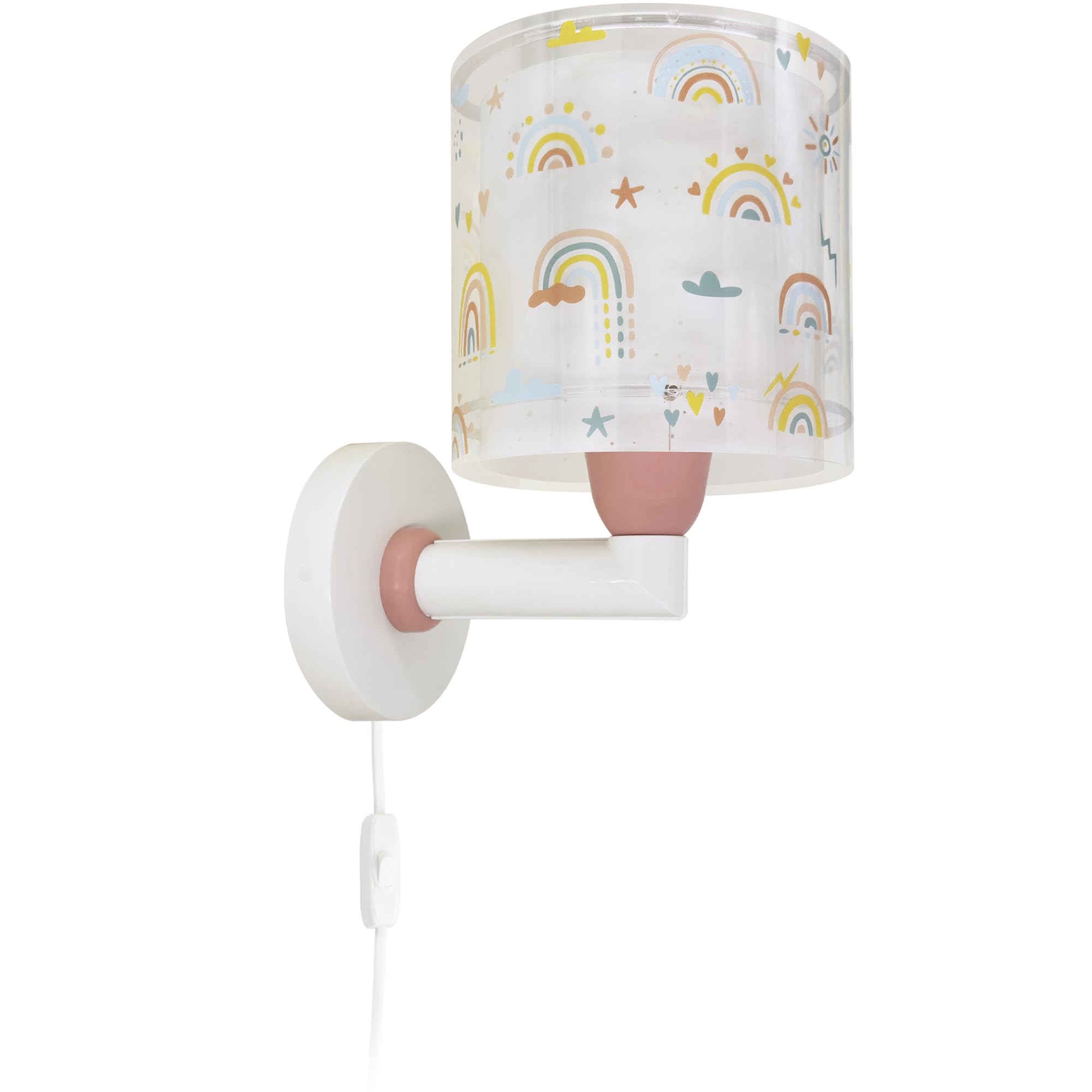 Dalber kinder Wandlampe, Kinderlampe Wandleuchte Rainbow Regenbogen, 41199, E27, Rosa | Wandleuchte; Kinderzimmer; E27 - 1 x 15W