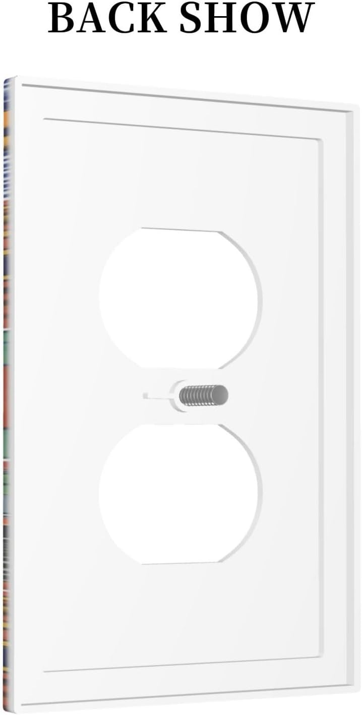 Decorative Outlet Covers Blue Red Telavera Tile Style 1 Gang Duplex Light Switch Cover Plate Unique Wall Plates for Electrical Outlets Switch Plate Covers for Bathroom Kitchen Decor