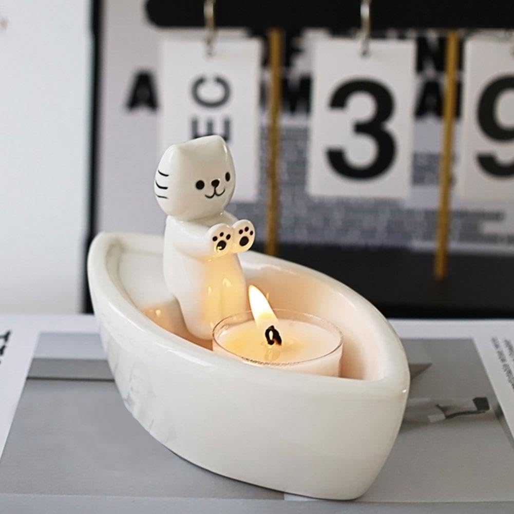 Amazon.co.jp: 猫のキャンドルホルダー、ゴーストキャンドルホルダー  