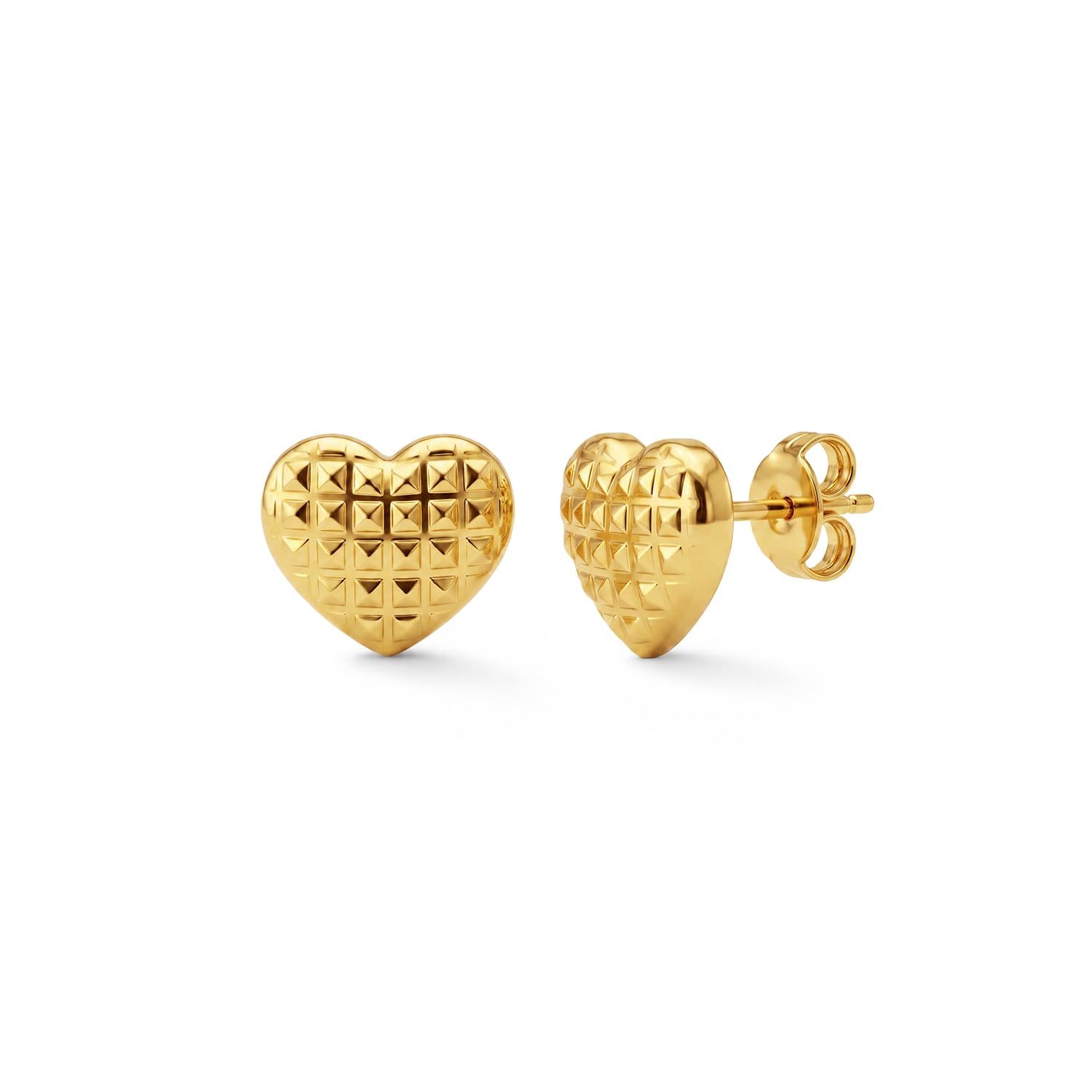palmonas Aurelia Textured Heart Earrings for Women - Waterproof & Anti-Tarnish-picture-13