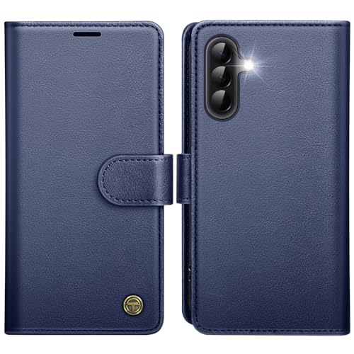 AIMOYU for Samsung Galaxy A37 5G Case Flip Wallet Leather Phone Case with [4 Card Slots] [Kickstand] [RFID Blocking] Magnetic Protective Shockproof Cover for Samsung A37 Phone Case - Blue