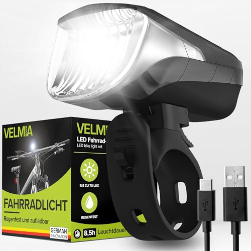 Tatopa Fahrradlicht Led Set Fahrradbeleuchtung | USB Wiederaufladbare Fahrradlampe | Wasserdicht Fahrrad Licht StVZO Zugelassen Fahrradlichter Frontlicht und Rücklicht