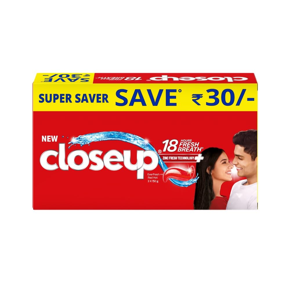 Closeup Toothpaste | Long lasting 18 Hours Of Fresh Breath & White Teeth - 450g (pack of 3) (B0D2DW68TM) Amazon Price History, Amazon Price Tracker