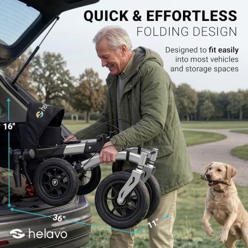 Image of Helavo All Terrain Walker, 12 inch Solid Rubber Tires, Outdoor Rollator Walker