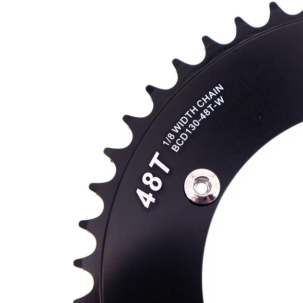 Platos para Bicicletas Plato 130 BCD piñón Fijo Bicicleta de Pista Fixie Redondo 42T 46T 48T 50T 52t 54 58t 60t Rueda Dentada 130bcd Plato Ovalado 32 MTB (Color : 50T)