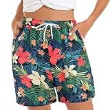 Trekkinghose Damen Sommer Kurz Fitness Jogger Gym Fitnesshose Joggingshorts Regular Fit Cargo Shorts Kurz Hose Plus Size Sport Shorts Cargo Shorts Atmungsaktive Elastische Taille Funktionsshorts