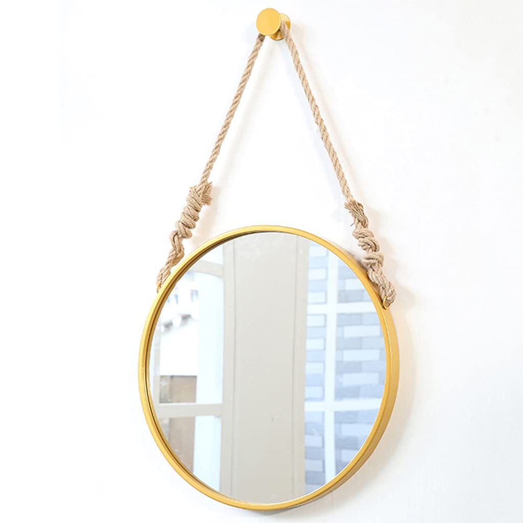 Miroir mural lavabo rond en fer forgé pour salle de bain chic
