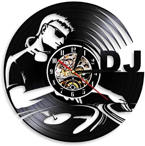 Vinyl Wanduhr Dj Plattenspieler Hip Hop Wanduhr Nachtclub Music Club Wandkunst Vintage Vinyl Schallplatte Wanduhr-Mit Led