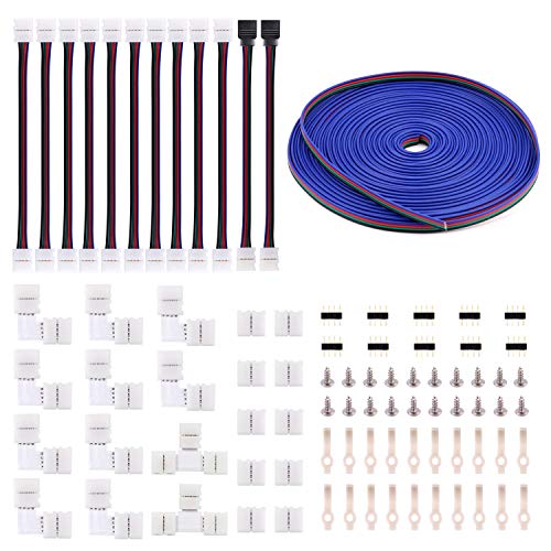 5050 4Pin LED Strip Connector Kit - 10mm RGB LED Connector Kit includes