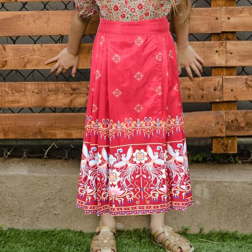 Falda Ma Mian cómoda y reutilizable de gasa roja para niñas 2