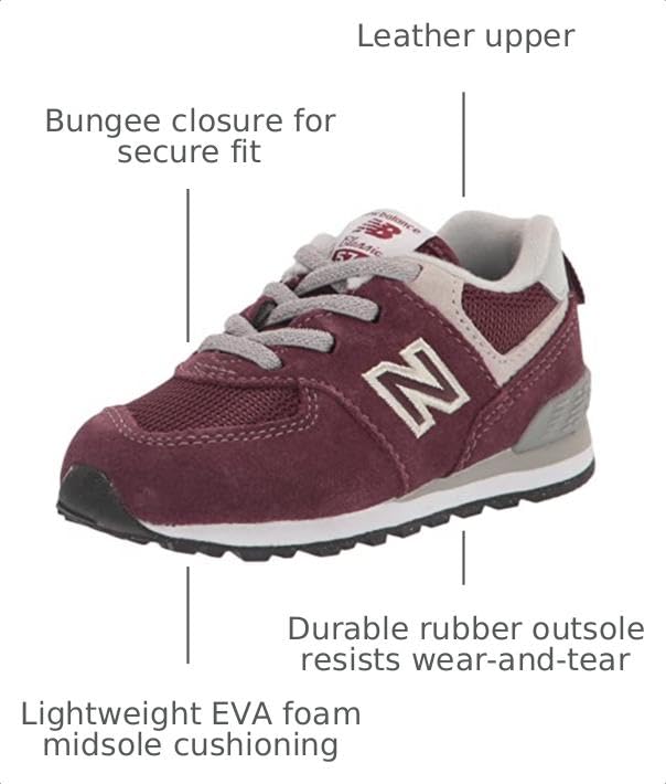 Image of New Balance Kids 574 New-b V2 Familiar Ground Hook and Loop Sneaker