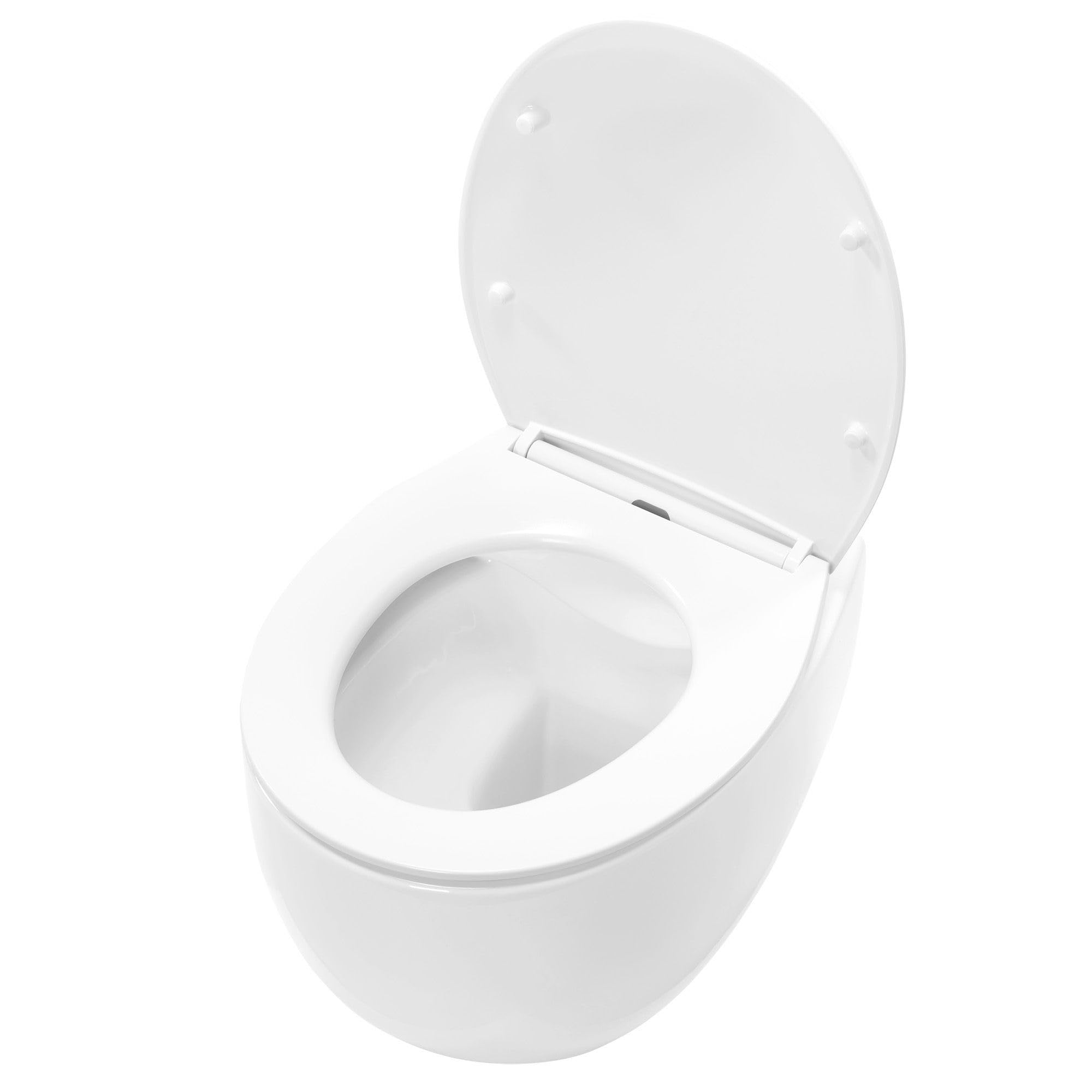 Rea - Misa Wc Podwieszana Lars Rimless Duroplast/Flat/Zm, Ceramika, Biały 50X37X36cm