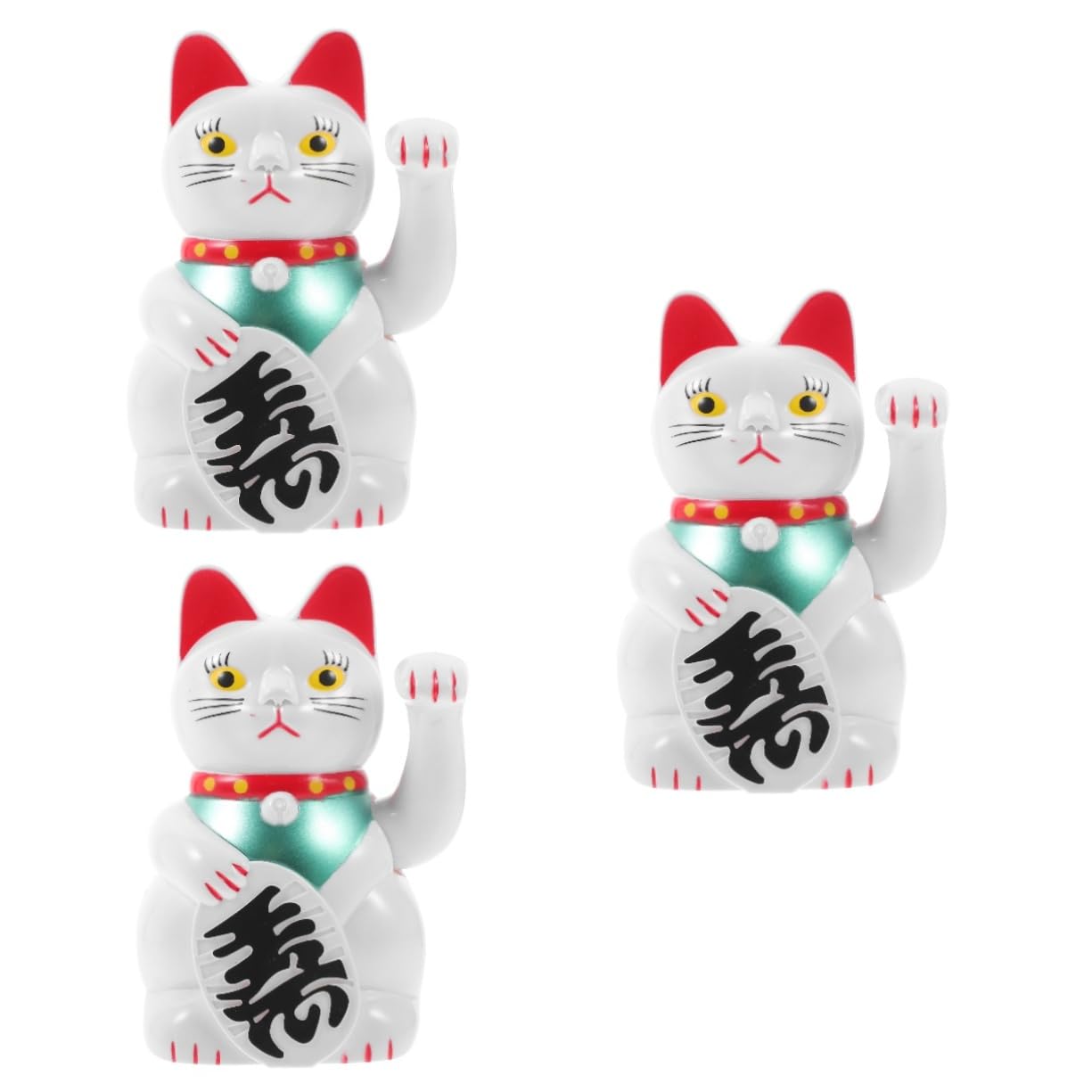 Alipis 3piezas Adorno De Gato Maneki Neko Figura De Japonesa y Automóvil Diseño Elegante y Vivid Estatua De Sin Batería