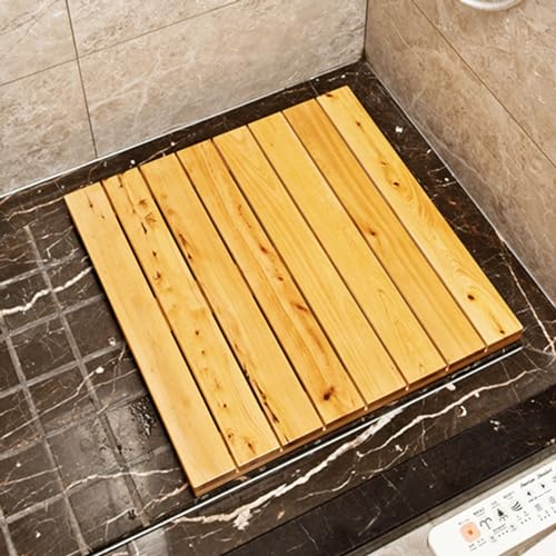 Non-Slip Bath Mat, Wooden Non-Slip Shower Mat For Bathroom Bathtub Pool(60cm(23 5/8) x60cm(23 5/8))