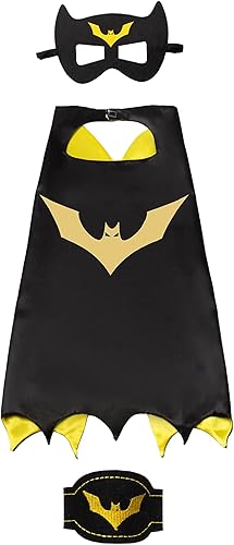 Miniatura 5 de Ada-FL Capas y máscaras de superhéroe a granel para niños Halloween Navidad fiesta de cumpleaños capas de satén y máscaras de fieltro con pulseras