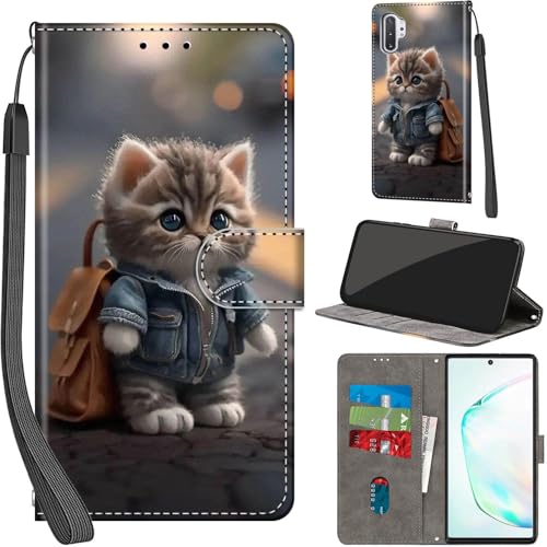 Coque pour Samsung Galaxy Note 10 Plus, Etui Protection Housse Premium en Cuir PU Portefeuille, [Ranges Cartes] [Fonction Support] Pochette pour Samsung Note...
