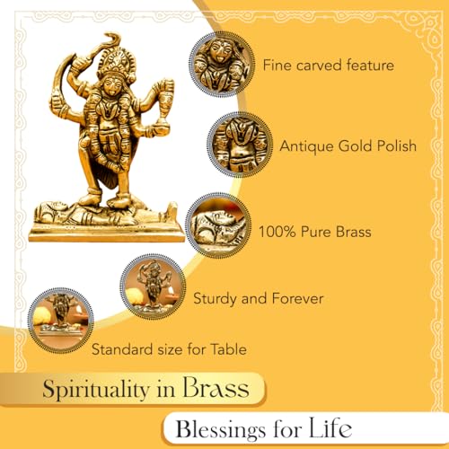 Image of Ekhasa 100% Pure Brass MATA Rani Murti (Size: 11 cm) | Kali Maa Idol for Car Dashboard, Pooja Room, Home Decor & Office Desk | Maa Kaali Goddess Idol | Kali MATA Murti for Home