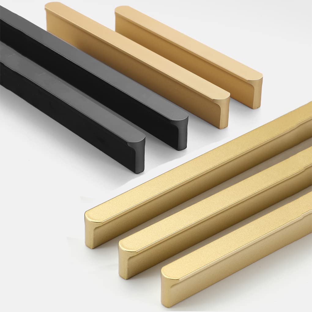 RajoNN 2 Tiradores Redondos en Forma de T para Puerta de Cocina, de aleación de Aluminio, para cajones, Color Negro (HD 320 mm)