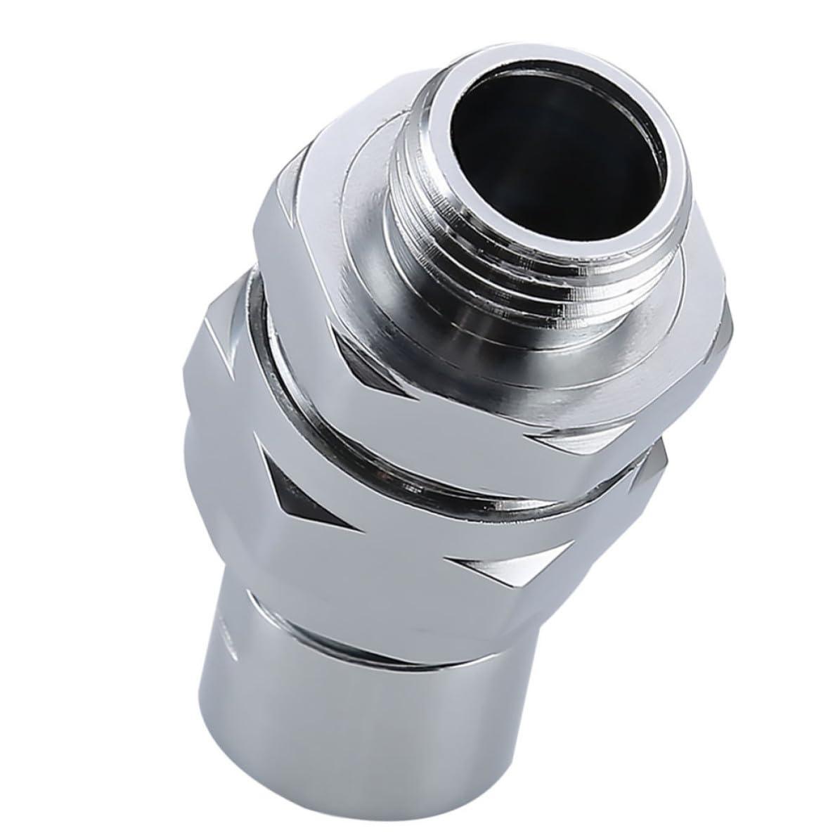 Conector giratorio de cobre para ducha: soluciona la rigidez del cabezal con su boca de 4 pulgadas