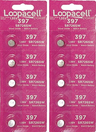 Loopacell 397 Button Cell watch battery, 10 Batteries