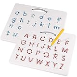 2 in 1 STEM Educational Magnetic Alphabet Letter Tracing Board - Learning ABC Letters Kids Drawing Board with Stylus Pens for Boys and Girls