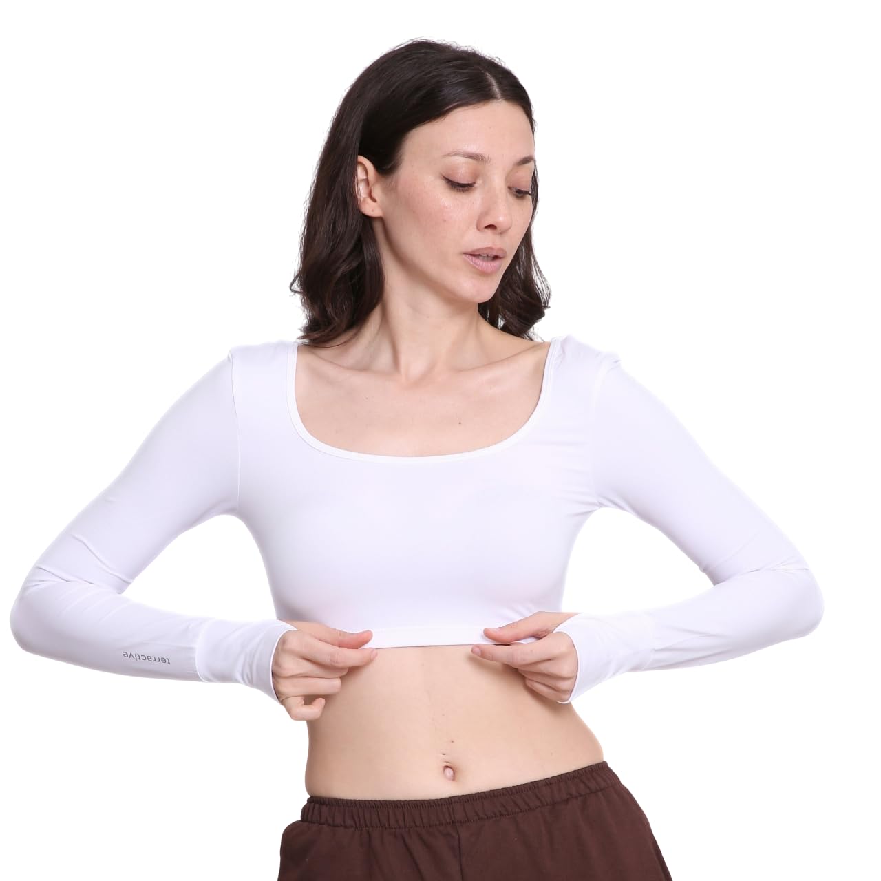 Women’s Cuddle Square – Soft Ribbed Stretch Crop Top | Fitted Stylish Wear Short Crop Shirt for Everyday & Going-Out Style