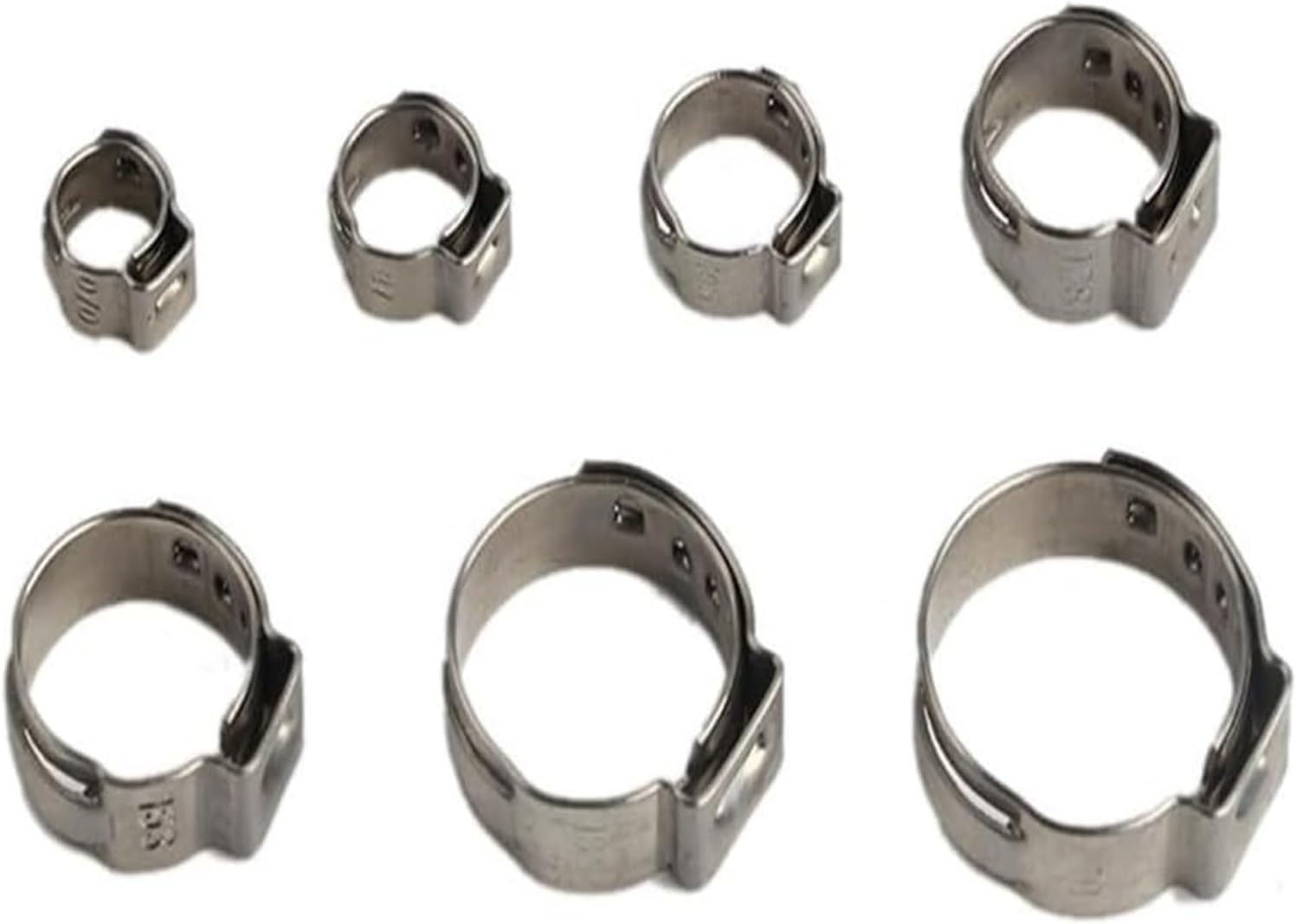 Hose Clamps,Pipe Clam,Hose Clamp, Single Ear Hose Clamps Assortment Kit Single Multiple Sizes Stainless Steel 304 Cinch Clamp Rings for Sealing,(7.0 8.7mm)