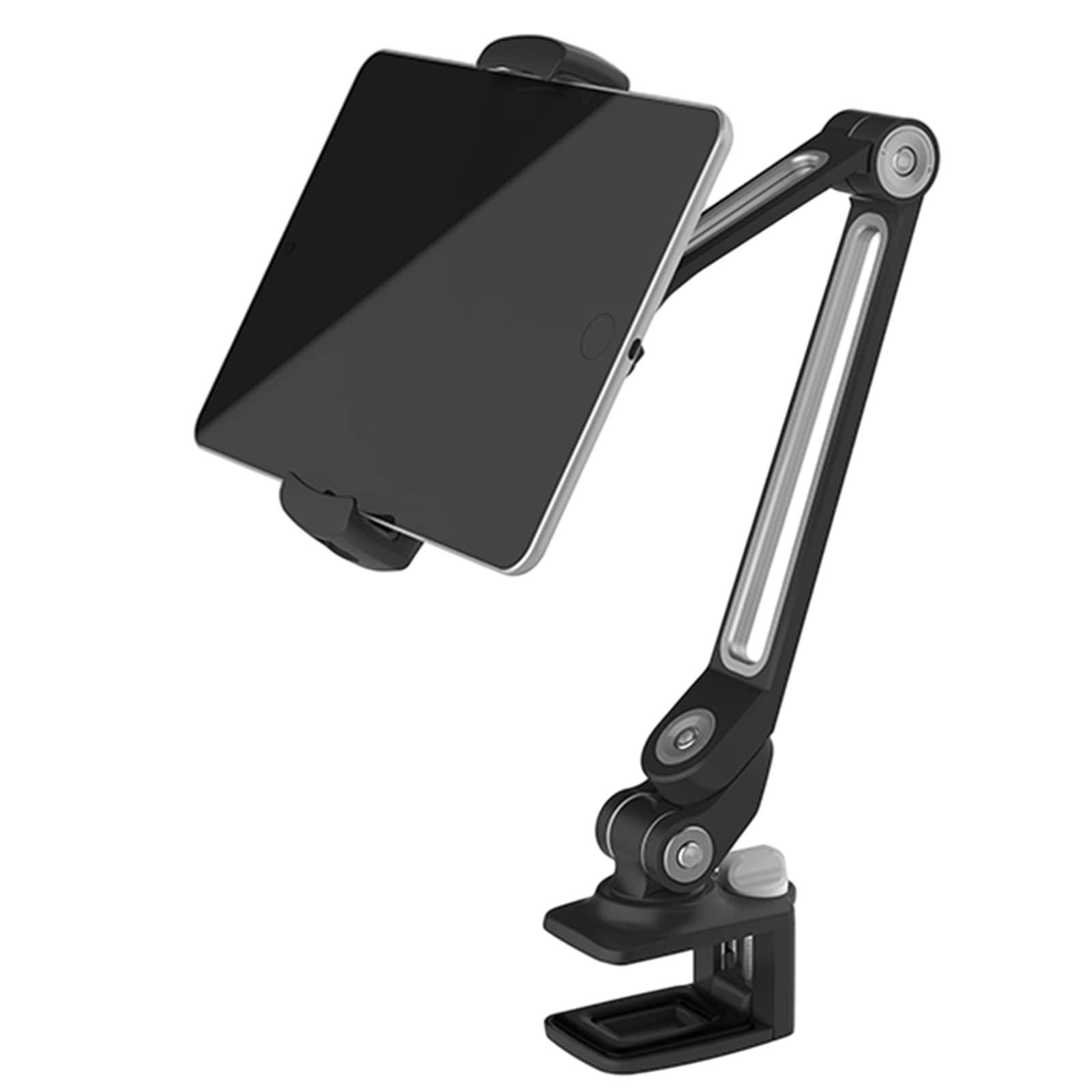 Supporto per Tablet, Supporto per Braccio Lungo Flessibile Regolabile, Rotazione di 360 Gradi, Supporto Universale per 4-11" Dispositivo,Nero