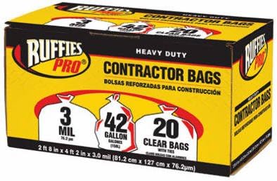 Contractor Bags, Clear, 42-Gal., 20-Pk.