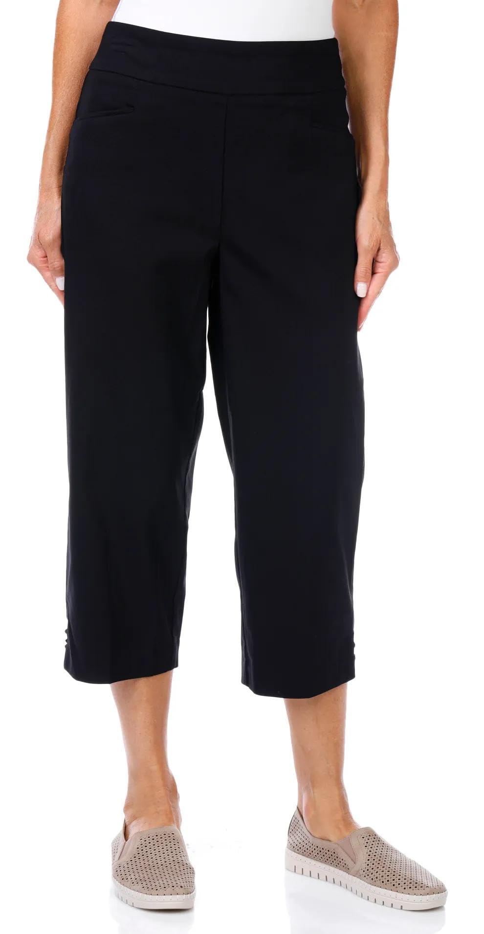 Coral Bay Womens Solid Gold Bar Capris