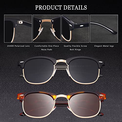 Image of Classic Semi Rimless Polarized Sunglasses for Men Women Half Frame Retro Driving Sun Glasses NP1006