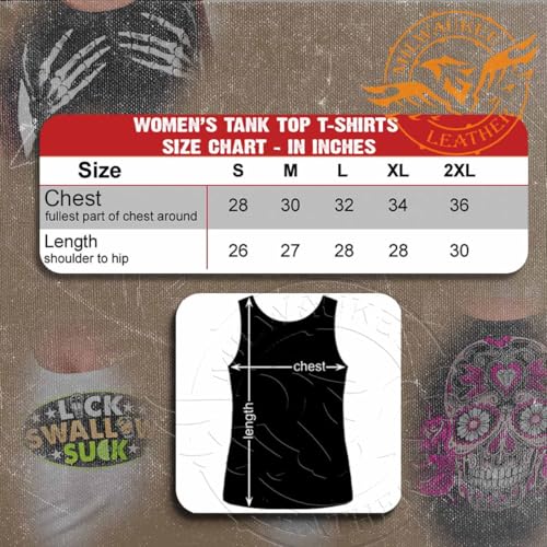 Hot Leathers Skull Bandana with Crystal Studs Women's biker Tank Top (Charcoal Heather, XX-Large) by Hot Leathers - Used condition - Image 3