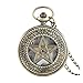 JYCCH Orologio da Taschino al Quarzo a Forma di Cinque Stelle in Bronzo Half Hunter Ciondolo Vintage Regali per Uomo Donna Collana con Catena da 80 cm