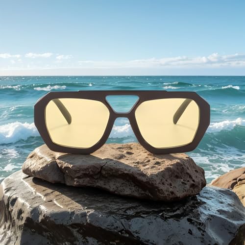Image of ADE WU Rectangle Sunglasses for Women Men Retro 90s Sunglasses Trendy Black Tortoise Shell Glasses Y2K