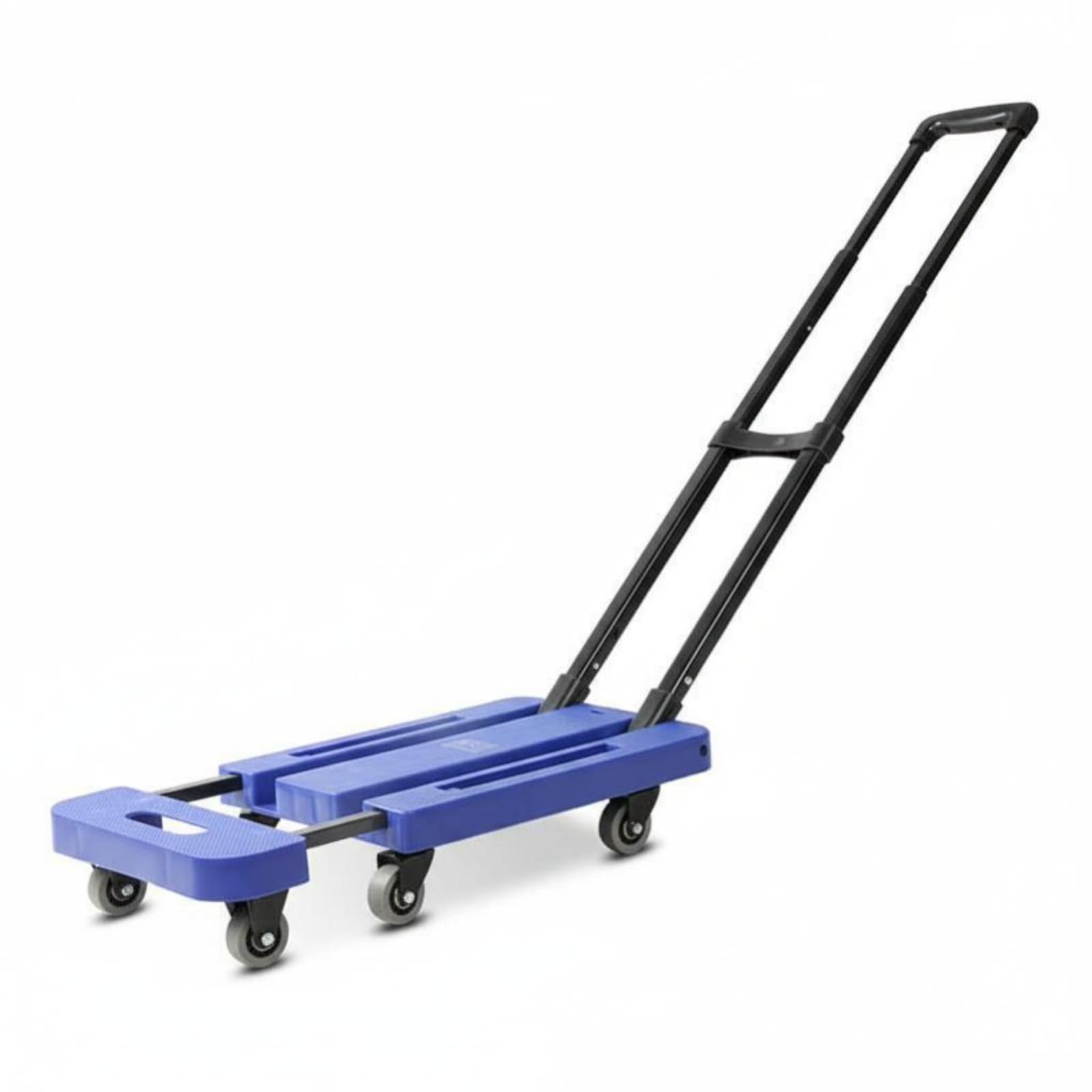 Zusammenklappbarer Stahlkarren mit en Rollen Und Einem Stabilen Rahmen für Den Effizienten Transport von Möbeln Und Kisten in der Wohnung Oder Im Büro, Blau, Upgraded 2in Rad