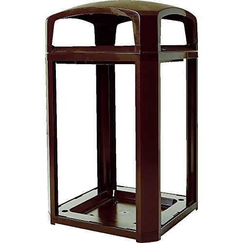 Image of Rubbermaid Commercial Products Landmark Trash Can with Dome Top Frame, Rigid Liner Included, 50 GAL, Sable Plastic, Outdoor for Stadiums /Parks /Outdoor Shopping Malls