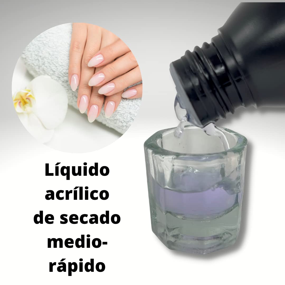 LIQUIDO ACRILICO (FAST) - LIQUIDO ASCIATO MEDIO-RAPIDO - PER POLVERE ACRILICA PER UNGHIE - BLACK NAILS (125ML)