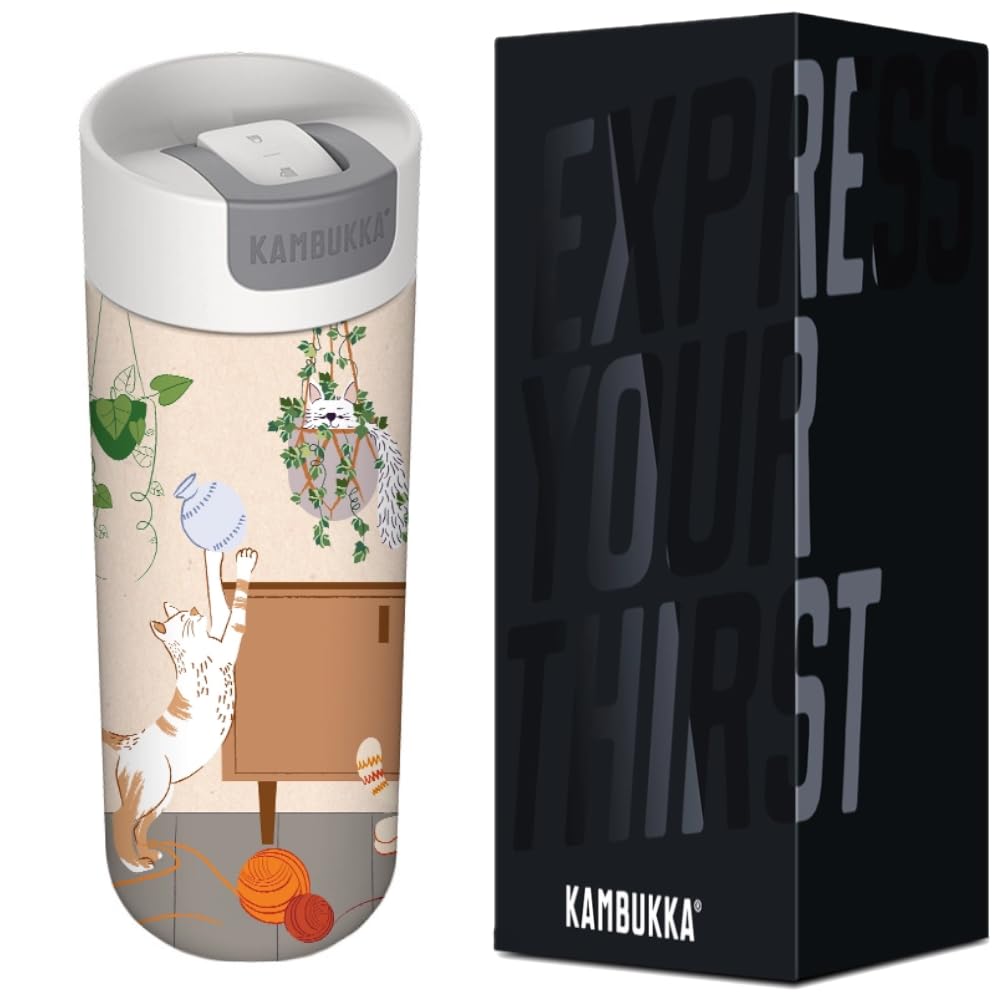 Kambukka kubek termiczny Olympus 2× 500 ml zestaw Woof n' Meow – termos na kawę i herbatę, szczelny, SNAPCLEAN, BPA Free, izolacja próżniowa