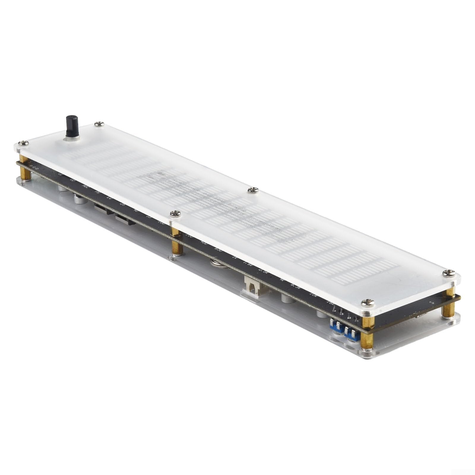 Eawfgtuw USB-Audio-Analysegerät mit LED-Display, für Equalizer und VU-Meter, 20-Segment-Musik-Visualizer für Autoradio, Dual-K, 5–12 V Eingang, Acrylgehäuse (mit DSP)