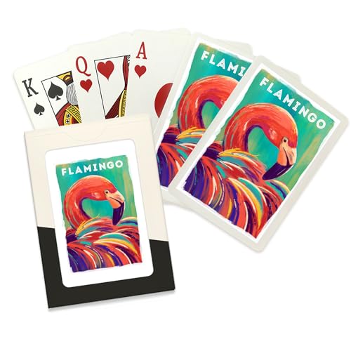 Lantern Press Flamingo, 52 naipes tamaño póker