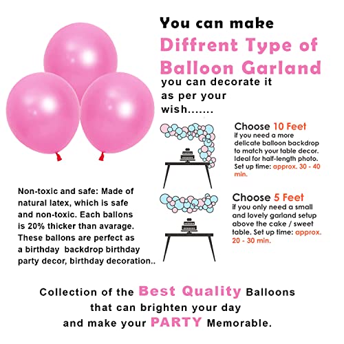 Image of Party Propz Pink Balloons for Decoration - Set of 50 Pcs | Pink Balloons for Baby Shower | pink Balloons for Anniversary | Balloon for Birthday Decoration | Balloon for Baby Girl