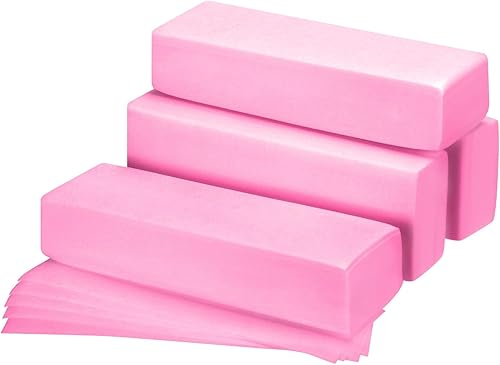 Maitys Tiras de cera, 400 piezas de cera no tejida para depilación facial y corporal, tiras de cera de bikini para mujeres y hombres (rosa)