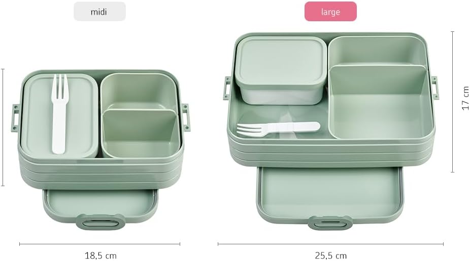 Mepal – Bento Lunchbox Take A Break Large – Lunch Box With Bento Box – Lunch Box For Sandwiches, Small Snacks & Left Overs – Snack & Lunch - 1500 ml - Vivid Blue