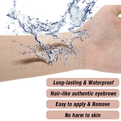 72 Pair Hair-Like Authentic Eyebrows 4D Brown Natural Tattoo Eyebrow Stickers Waterproof Imitation Ecological Lazy For Woman Makeup Tool((Medium Arch Eyebrow) #TOP4