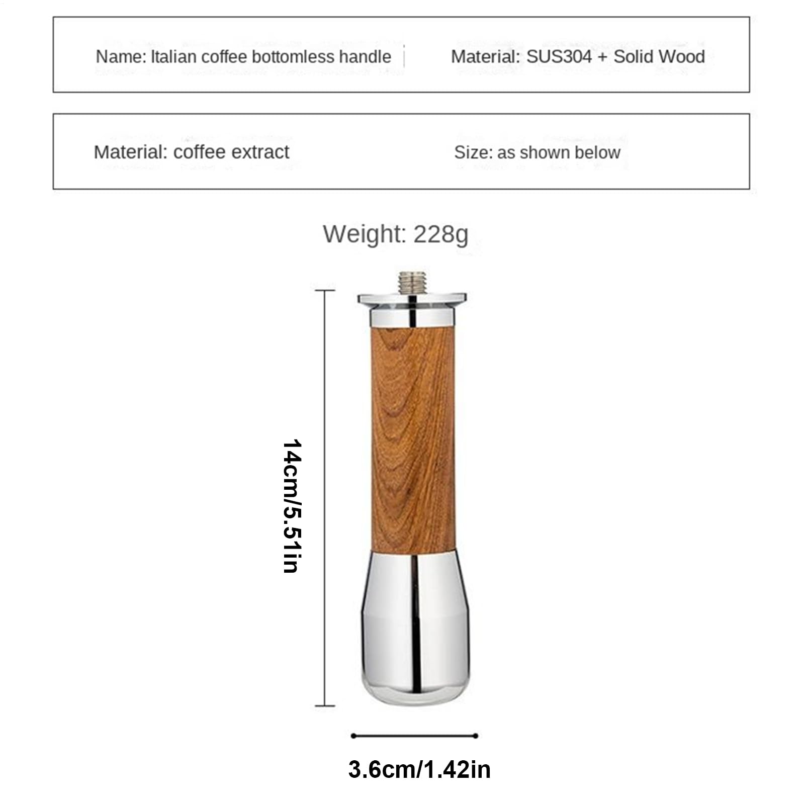 Portafiltro para Café Filtro Sin Fondo 58mm Repuesto Para Espresso | Manillar para Máquina de Café Espresso Para Hogar Cafetería Bar Comercial Cocina Oficina Encimera Sala De Estar